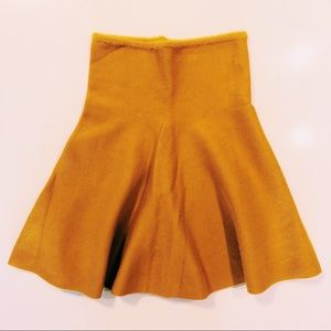 Zara knit faux fur trim high waisted skirt